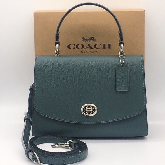 Coach Handbags - Coach Tilly Top Handle Dark Turquoise Cross Body